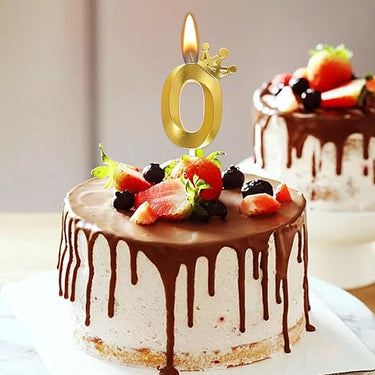 Number 0 Crown Designed Birthday Candle